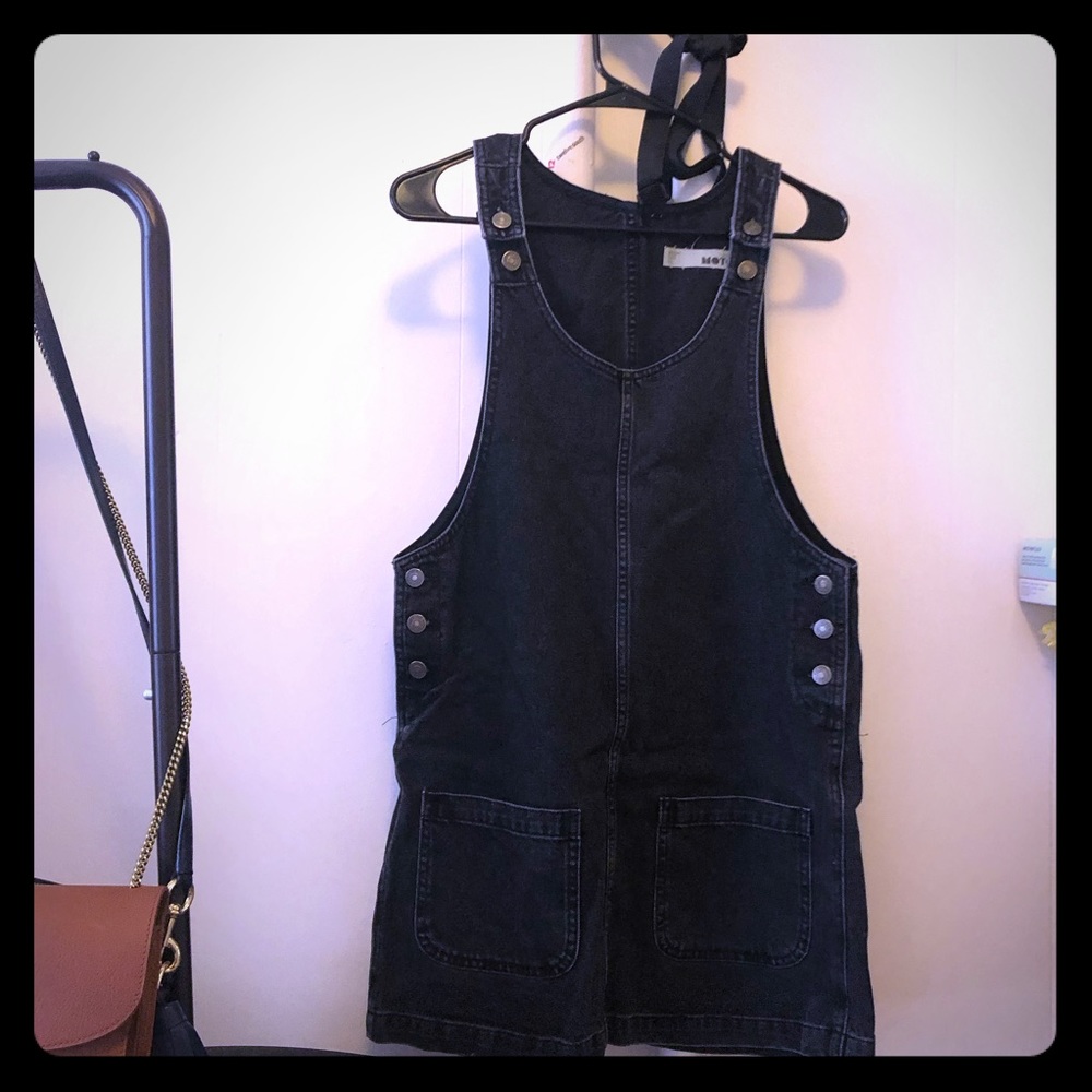 Topshop moto denim dress- black